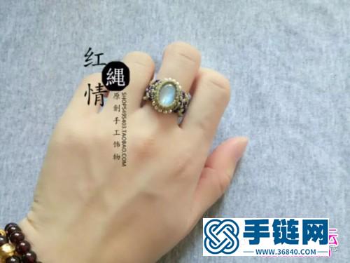蠟線、銀珠、月光石戒指的詳細編制制作方法