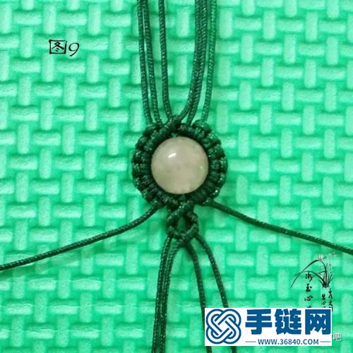 中國結粉晶單珠手鏈的制作圖解