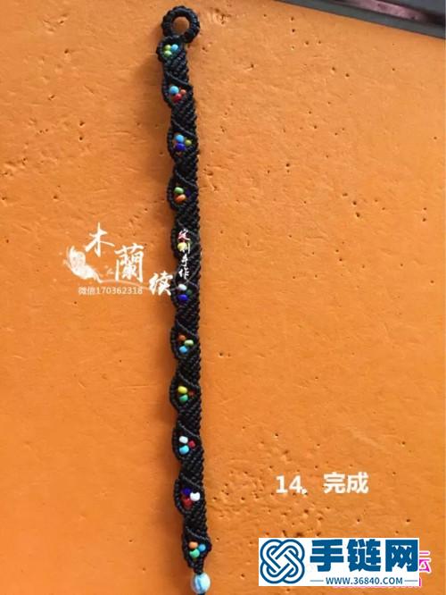繩編溢彩花邊簡約手鏈的制作圖解