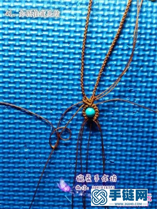 繩編淚滴月光石項鏈的詳細編制教程