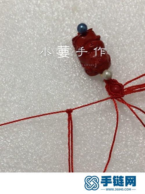 繩編天使翅膀朱砂生肖鑰匙扣掛飾的詳細編制教程