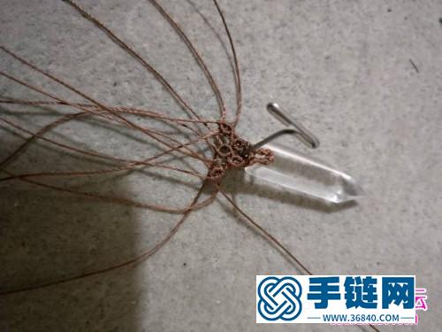 繩編水晶珠包石項鏈的詳細編制教程