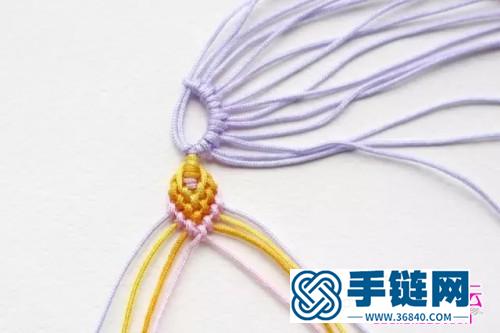 繩編斜卷結花朵的詳細編制教程