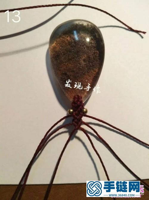 蠟線繩編水晶鑰匙扣的方法
