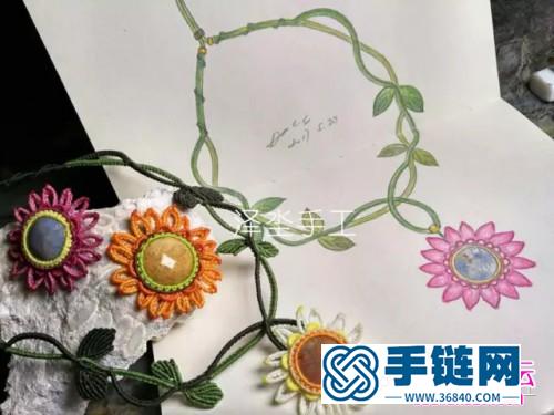 繩編生如夏花手工項鏈的詳細繩編教程