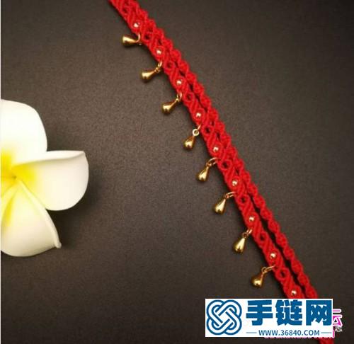蠟線繩編波西米亞風格腳鏈的詳細編制步驟圖