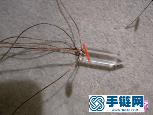 繩編水晶珠包石項鏈的詳細編制教程