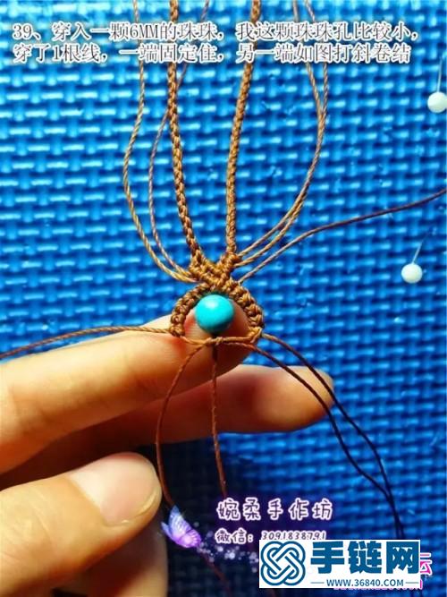 繩編淚滴月光石項鏈的詳細編制教程