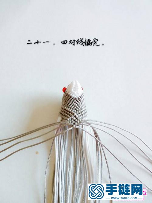 繩編曲十二生肖之小兔擺件的詳細編制教程