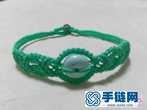 綠松石圓扣斜卷結手繩的詳細編制圖解