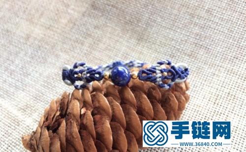 中國結扁蠟青金石手繩的詳細編制方法