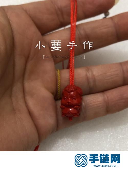 繩編天使翅膀朱砂生肖鑰匙扣掛飾的詳細編制教程