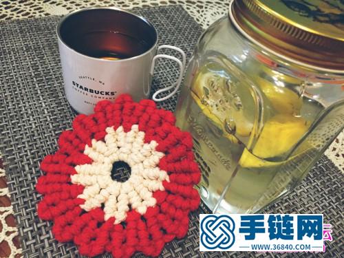 雙色花環杯墊的詳細制作步驟圖
