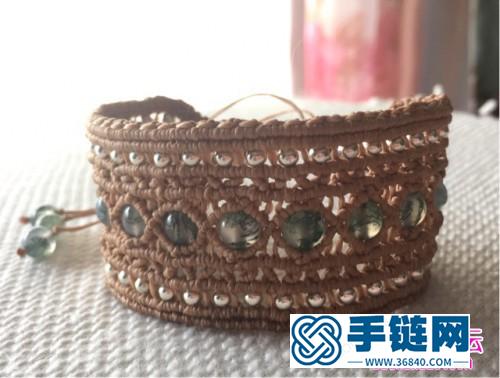 玉線水草瑪瑙寬手鏈的詳細制作教程