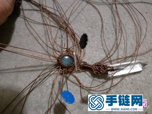 繩編水晶珠包石項鏈的詳細編制教程