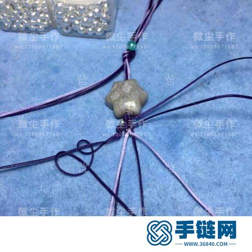 中國結南美扁蠟星星珊瑚玉手繩的詳細編制方法
