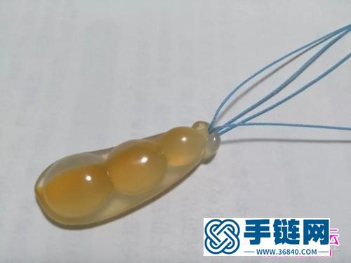 藍蓮花斜卷結瑪瑙玉髓豆子項鏈吊墜的詳細編制教程