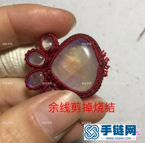 月光石小爪子項鏈吊墜的詳細編制圖解（結匠手作）