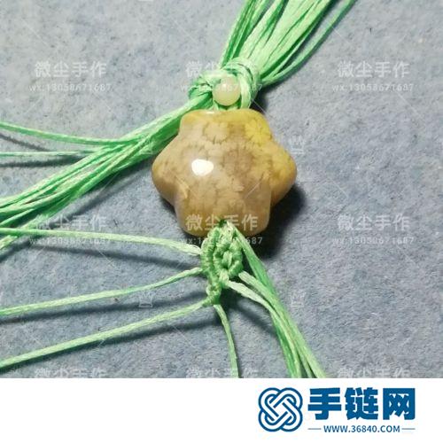 蠟線繩編珊瑚玉銀珠手繩的詳細編制方法