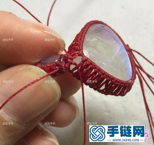 月光石小爪子項鏈吊墜的詳細編制圖解（結匠手作）