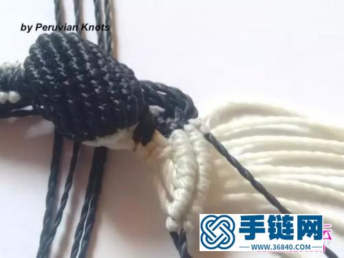 中國結編織黑白手繩方法圖解