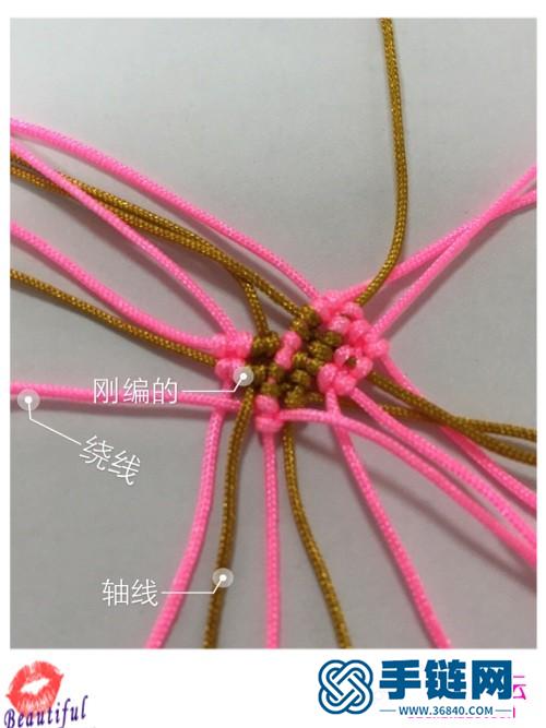 粉色蠟線制作心形奧地利水晶耳環的方法