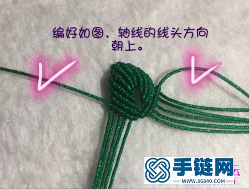 繩編樹葉書簽的詳細編法教程
