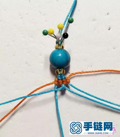 繩編單珠手繩的詳細編織方法圖解