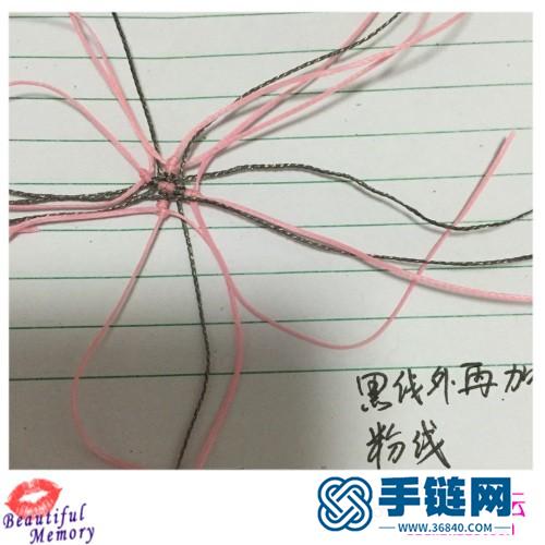 粉色蠟線制作心形奧地利水晶耳環的方法