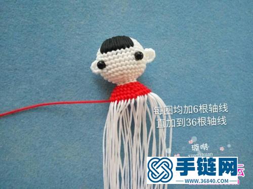 繩編可愛男女福娃的詳細編制圖解