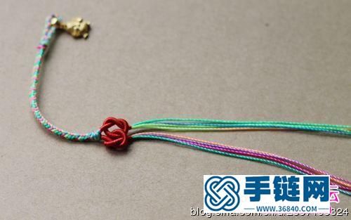 黃金吊墜彩色腳繩（手鏈）的編織教程