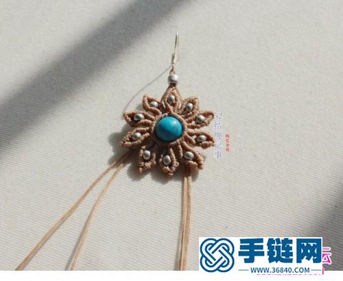 繩編太陽花耳環的制作方法