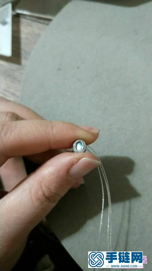 繩編拉長石戒指的詳細編制教程