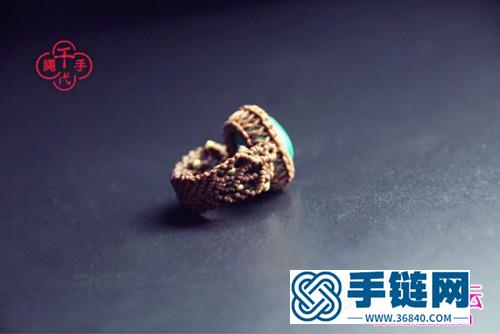 一步步蠟線孔雀石戒指的編制圖解