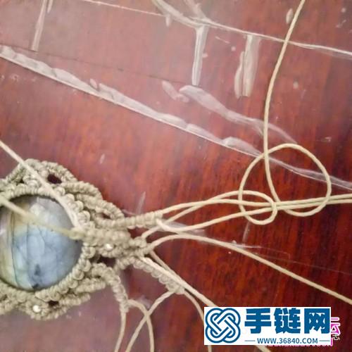 繩編波浪拉長石手繩的詳細編織教程