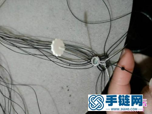 繩編拉長石戒指的詳細編制教程