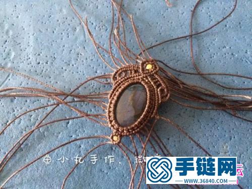 繩編藍光拉長石項鏈毛衣鏈的詳細編制圖解（魚小丸手作）