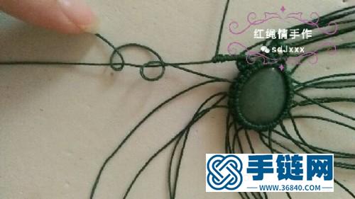中國結編織波浪花鑲寶石吊墜圖解