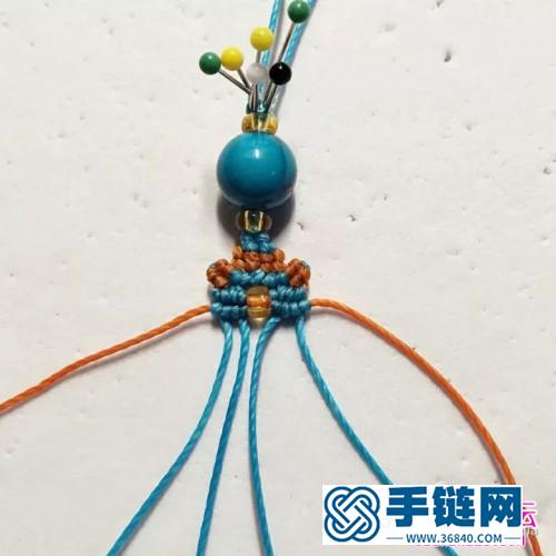 繩編單珠手繩的詳細編織方法圖解