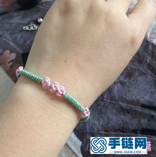 玉線桃花手鏈的編織步驟圖