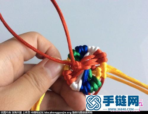 中國結編織五彩轉經筒方法圖解