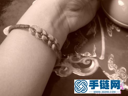 中國結(jié)編織銅錢花手鏈教程