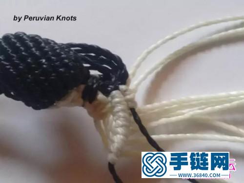 中國結編織黑白手繩方法圖解