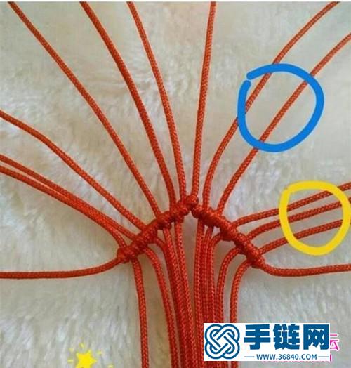 中國結編織十里桃花愛心紅繩手鏈教程