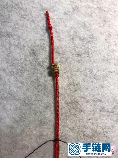 繩編轉運辟邪紅繩手鏈的編織圖解