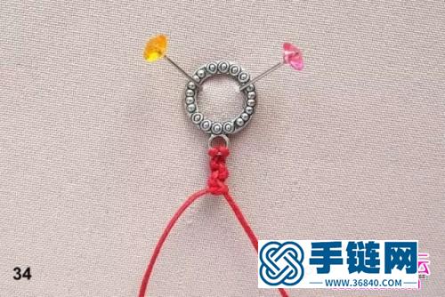 中國(guó)結(jié)編織紅色波浪串珠手鏈教程