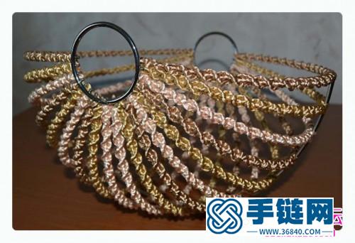 繩帶+鐵絲制作裝飾水果籃的方法