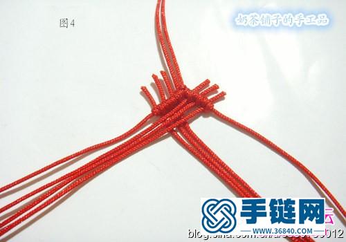 繩+紅瑪瑙轉運手鏈的編織方法