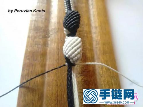 中國結編織黑白手繩方法圖解