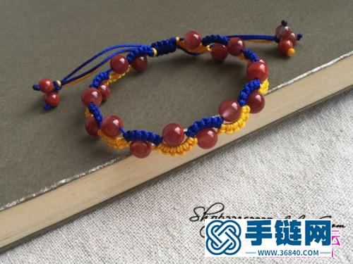繩和瑪瑙珠編制雀頭結手繩教程